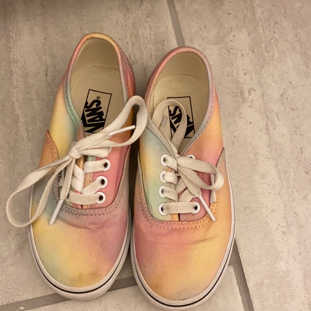 Another one bites the dust. Unicorn/Pastel low top Vans For Sale! Price is firm.